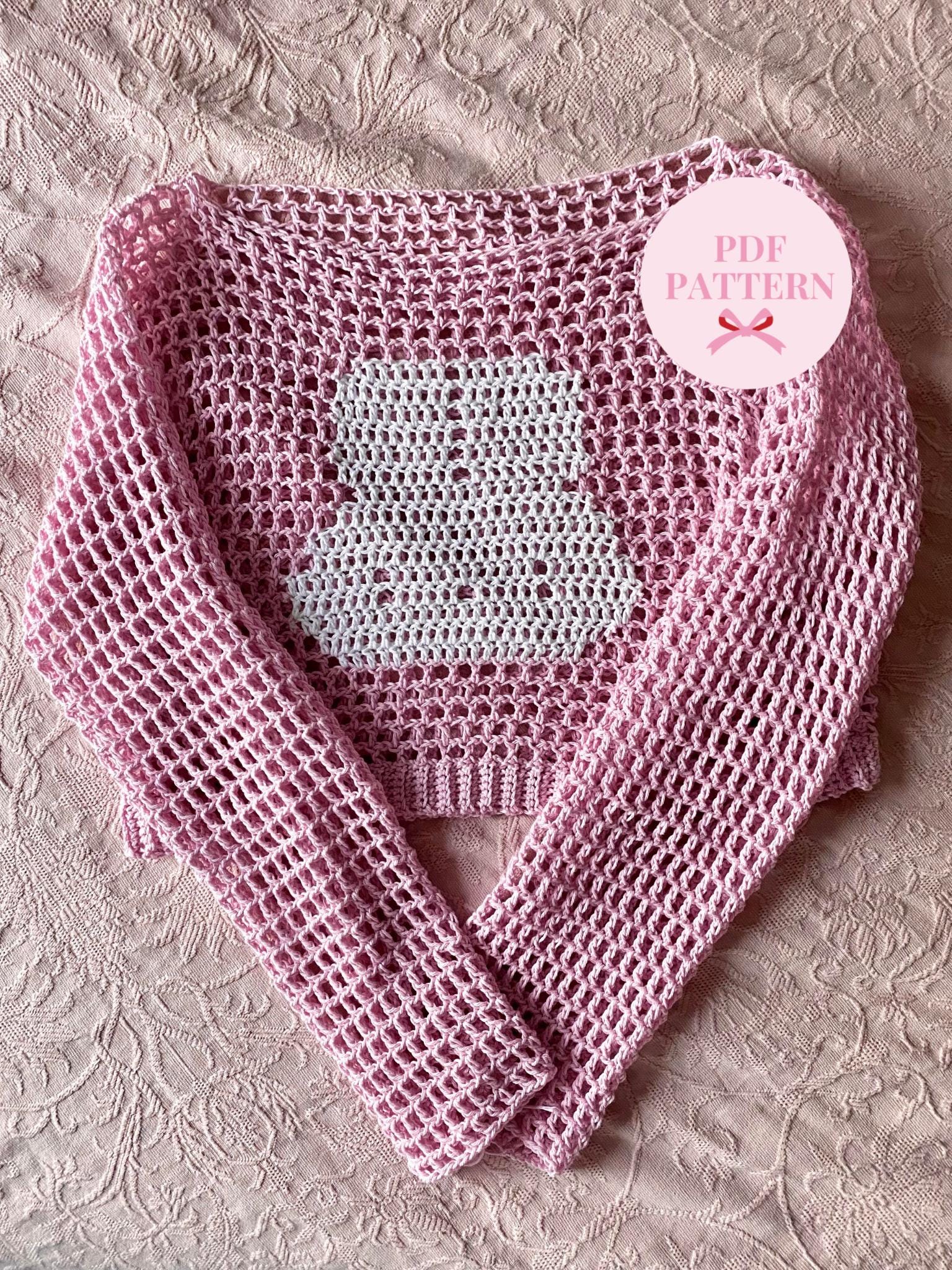CROCHET PATTERN - the Miffy Top + Sweater / Crochet Mesh Top