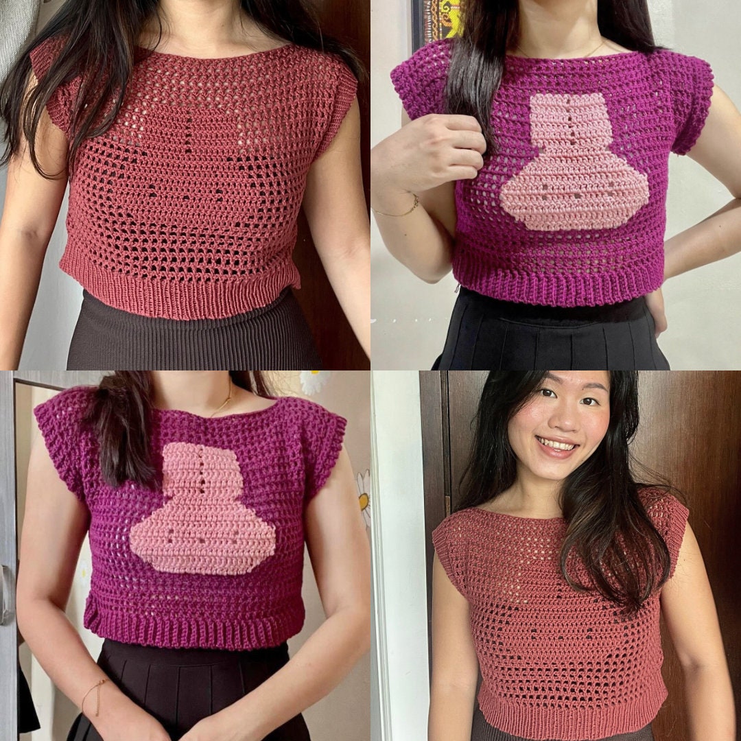 CROCHET PATTERN - the Miffy Top + Sweater / Crochet Mesh Top