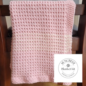 Knitting Kit for Baby Blanket – Soft Yarn + Easy Pattern | Handmade Baby Gift DIY Set