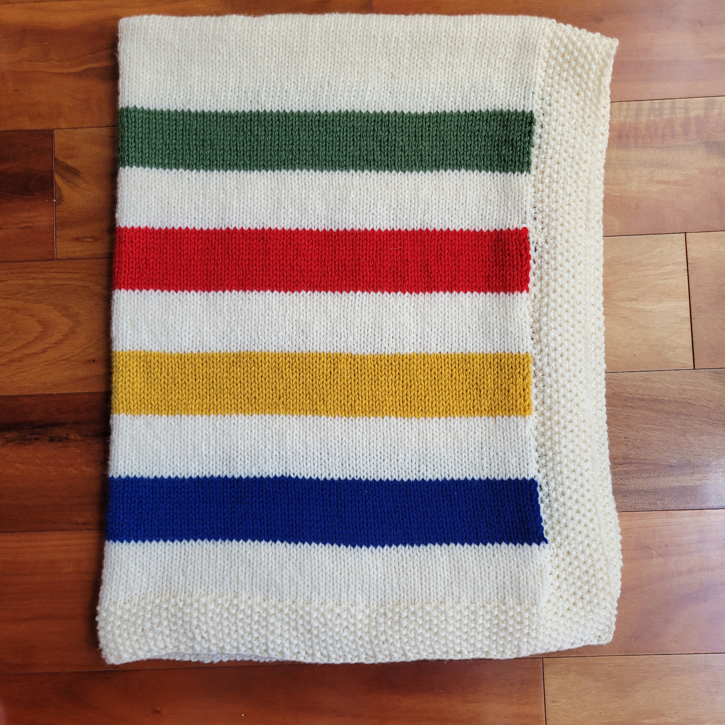 Knit Baby Blanket: Hudson Bay Style, Personalized Nursery Decor - Etsy