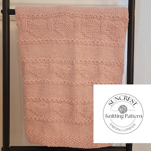 Hearts Baby Blanket Knitting Pattern: Beginner Friendly (PDF Pattern)