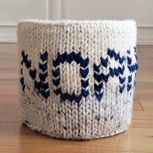 Baby nursery basket, Yarn basket,Diapers holder, Decorative basket, Handmade knit basket, Neutral basket, Personalized gift