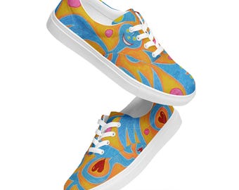 Nouveauté Ziarts 17, Tennis en toile avec lacets homme original (l&#39;angel et les oiseaux) art