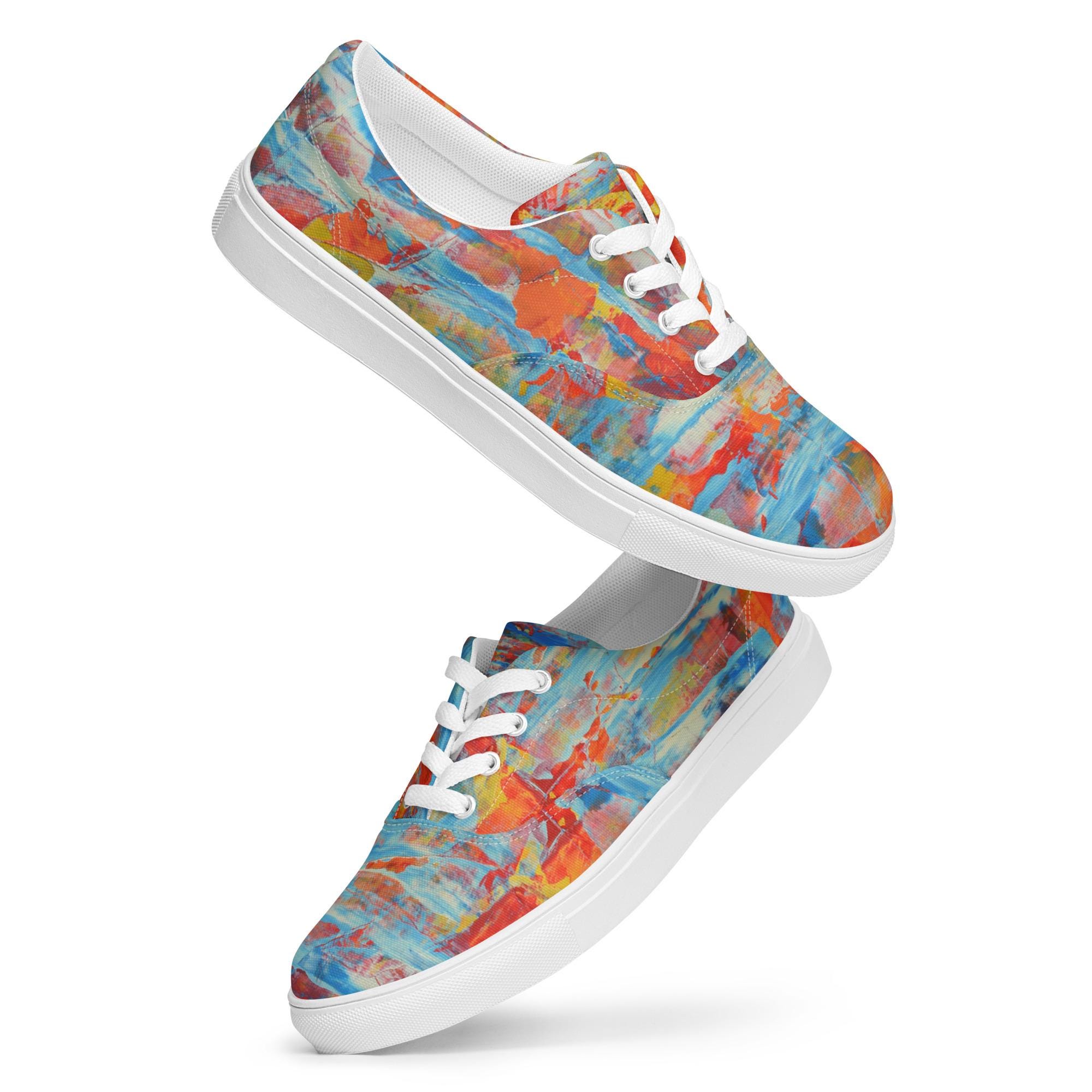 Ziarts 17, Tennis en toile avec lacets homme original (l'eau et le feu) art