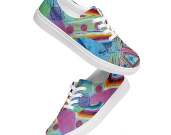 Ziarts 17, Tennis en toile avec lacets homme original (les regards du papillon) art