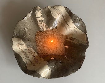 Handmade Decorative Candle Sculpture - Home Accents, Modern Flower-Shaped Candle Holder