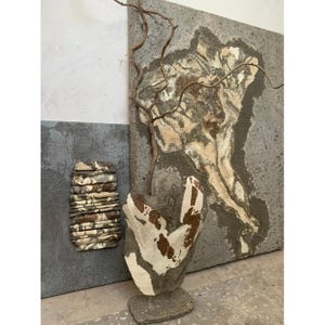 Textured 3D wall panel - a large concrete sculpture for modern decor, a unique work of art - relief and volumetric.