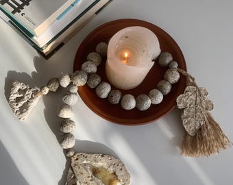 Unique Handmade Decorative Rope for Modern Minimalist Homes, Original Cement Art with Bohemian, Hygge Home Decor