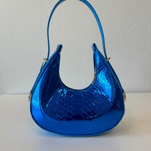Bolso con asa superior de charol Aqua, regalo para ella, regalo de cumpleaños, aniversario, regalo de despedida de soltera, regalo de Navidad, Día de San Valentín
