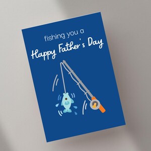 Tarjeta del Día del Padre Pescando / Un juego de palabras para el Día del Padre Pescando / Tarjeta divertida para papá / Regalo de pescador / Linda tarjeta de felicitación con temática de peces