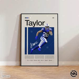 Pôster de Johnathan Taylor, Indianapolis Colts, Pôster da NFL, Pôster de esportes, Fãs da NFL, Pôster de futebol, Arte de parede da NFL, Pôsteres de quartos esportivos