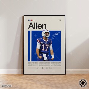 Josh Allen Poster, Buffalo Bills Poster, NFL Poster, Sport Poster, NFL Fans, Football Poster, NFL Wandkunst, Sport Schlafzimmer Poster