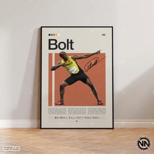 Usain Bolt Poster, Laufposter, Leichtathletik Poster, Sport Poster, Mid-Century Modern, Motivations Poster, Sport Schlafzimmer Poster