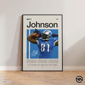 Calvin Johnson Poster, Detroit Lions Druck, NFL Poster, Sport Poster, NFL Fans, Football Poster, NFL Wandkunst, Sport Schlafzimmer Poster