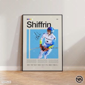 Mikaela Shiffrin Poster, Skifahrer Poster, Ski Alpin Poster, Sport Poster, Mid-Century Modern, Motivations Poster, Sport Schlafzimmer Poster