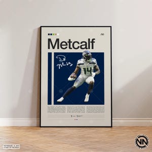 DK Metcalf Poster,Seattle Seahawks Druck, NFL Poster, Sport Poster, NFL Fans, Football Poster, NFL Wandkunst, Sport Schlafzimmer Poster