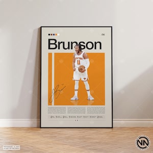 Jalen Brunson Poster, New York Knicks, NBA Poster, Sport Poster, Mid Century Modern, NBA Fans, Basketball Geschenk, Sport Schlafzimmer Poster