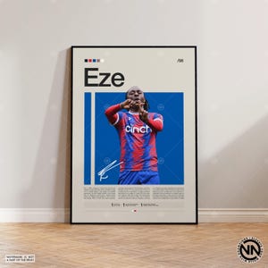 Pôster Eberechi Eze, pôster do Crystal Palace, presentes de futebol, pôster de esportes, pôster de jogador de futebol, arte de parede de futebol, pôsteres de quarto esportivo