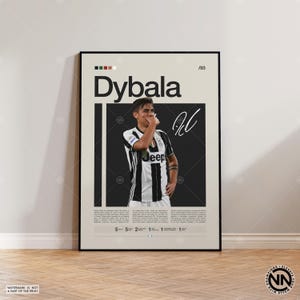 Paulo Dybala Poster, Juventus Poster, Fußball Geschenke, Sport Poster, Fußballspieler Poster, Fußball Wandkunst, Sport Schlafzimmer Poster