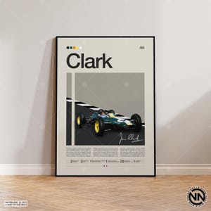 Pôster de Jim Clark, Pôster de Fórmula 1, Pôster de Corrida de F1, Esportes motorizados, Pôster de Fórmula 1, Presentes de Fórmula 1, Pôster de carro, Pôster esportivo