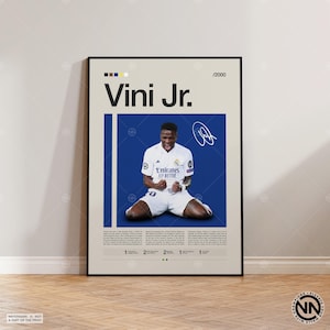 Vinicius Junior Poster, Real Madrid Poster, Fußball Geschenke, Sport Poster, Fußballspieler Poster, Fußball Wandkunst, Sport Schlafzimmer Poster