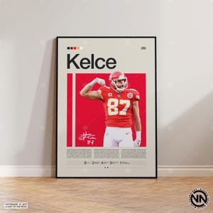 Travis Kelce Poster, Kansas City Chief Poster, NFL Poster, Sports Poster, Football Poster, NFL Wall Art, Sports Bedroom Posters