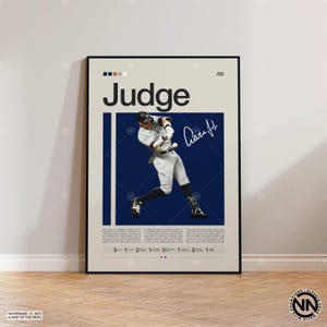 Cartaz de Aaron Judge, Cartaz do New York Yankees, Impressões de beisebol, Cartaz de esportes, Presente de jogador de beisebol, Arte de parede de beisebol, Cartazes de quarto de esportes