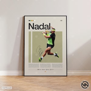 Rafael Nadal Poster, Tennis Poster, Motivationsposter, Sportposter, moderne Sportkunst, Tennisgeschenke, minimalistisches Poster, Tenniskunst