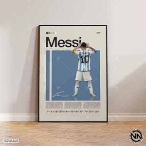 Lionel Messi Poster, Argentinien Fußball Druck, Fußball Geschenke, Sport Poster, Fußballspieler Poster, Fußball Wandkunst, Sport Schlafzimmer Poster