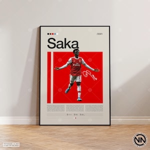 Bukayo Saka Poster, England Fußball, geringes Porto, Fussball Geschenke, Sport Poster, Fußballspieler Poster, Fußball Wandkunst, Sport Schlafzimmer Poster