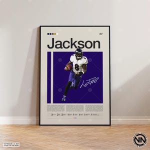 Lamar Jackson Poster, Baltimore Ravens Druck, NFL Poster, Sportplakat, NFL Fans, Football Poster, NFL Wandkunst, Sport Schlafzimmerposter