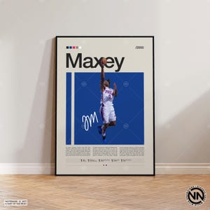 Tyrese Maxey Poster, Philadelphia 76ers, NBA Poster, Sport Poster, Mid Century Modern, NBA Fans, Basketball Geschenk, Sport Schlafzimmer Poster