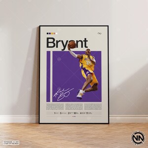 Kobe Bryant Poster, LA Lakers Poster, NBA Poster, Sport Poster, Mid Century Modern, NBA Fans, Basketball Geschenk, Sport Schlafzimmer Poster