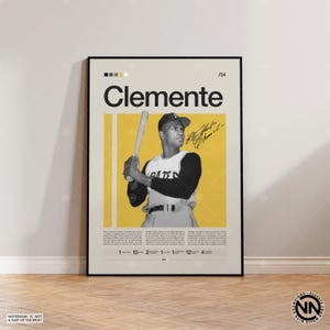 Poster Roberto Clemente, Pittsburgh Pirates, Baseball Poster, Sport Poster, Baseballspieler Geschenk, Baseball Wandkunst, Sport Schlafzimmer Poster