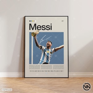 Cartel de Lionel Messi, Impresión de fútbol argentino, Regalos de fútbol, Cartel deportivo, Cartel de futbolista, Arte de pared de fútbol, Carteles de dormitorios deportivos
