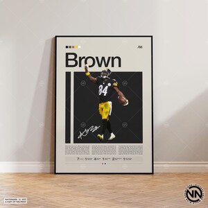Poster Antonio Brown, Pittsburgh Steelers Druck, NFL Poster, Sportposter, NFL Fans, Football Poster, NFL Wandkunst, Sport Schlafzimmerposter