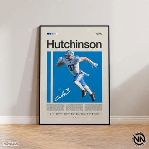 Aidan Hutchinson Poster, Detroit Lions Druck, NFL Poster, Sport Poster, NFL Fans, Football Poster, NFL Wandkunst, Sport Schlafzimmer Poster