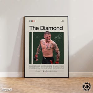 Pôster de Dustin Poirier, pôster de UFC, pôster de MMA, pôster de boxe, pôster de esportes, moderno de meados do século, pôster motivacional, pôsteres de quarto de esportes