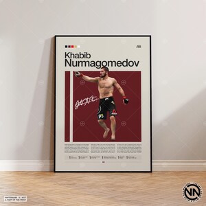 Poster di Khabib Nurmagomedov, poster di MMA, poster di boxe, poster sportivo, poster moderno di metà secolo, poster motivazionale, poster sportivi per camera da letto