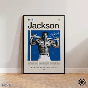 Cartel de Bo Jackson, cartel de los LA Raiders, impresiones de béisbol, cartel deportivo, regalo de jugador de béisbol, arte de pared de béisbol, carteles de dormitorio deportivo