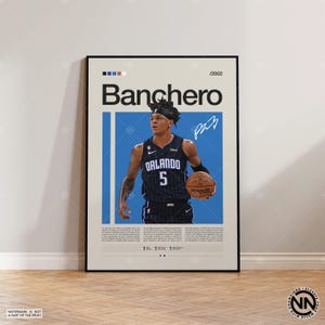 Paolo Banchero Poster, Orlando Magic, NBA Poster, Sport Poster, Mid Century Modern, NBA Fans, Basketball Geschenk, Sport Schlafzimmer Poster