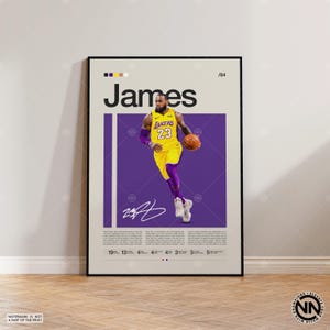 Lebron James Poster, LA Lakers Druck, NBA Poster, Sport Poster, Mid Century Modern, NBA Fans, Basketball Geschenk, Sport Schlafzimmer Poster