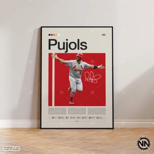Pôster de Albert Pujols, St. Louis Cardinals, estampas de beisebol, pôster de esportes, presente de jogador de beisebol, arte de parede de beisebol, pôsteres de quartos esportivos