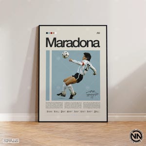 Diego Maradona Poster, Argentinien Fußball Poster, Fußball Geschenke, Sport Poster, Fußballspieler Poster, Fußball Wandkunst, Sport Schlafzimmer Poster