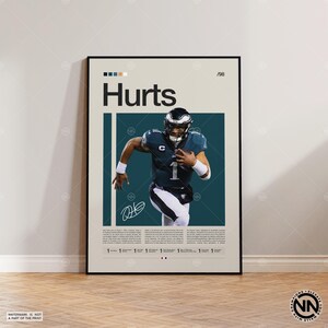 Poster Jalen Hurts, Philadelphia Eagles Poster, NFL Poster, Sport Poster, Football Poster, NFL Wandkunst, Sport Schlafzimmer Poster