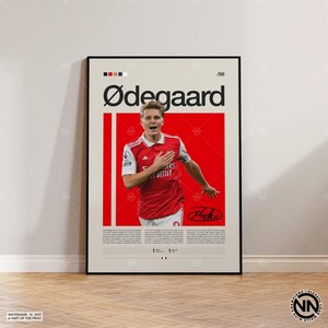 Pôster de Martin Ødegaard, Pôster do Arsenal FC, Presentes de futebol, Pôster esportivo, Pôster de jogador de futebol, Arte de parede de futebol, Pôsteres esportivos para quarto