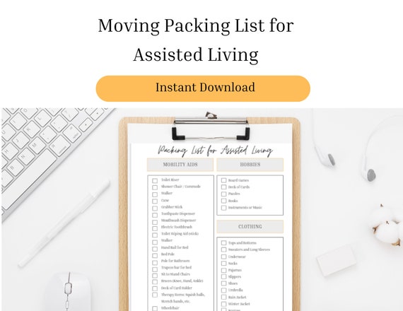 Assisted Living Moving and Packing Checklist
