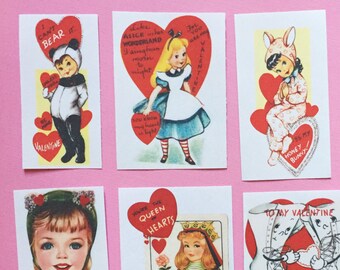 Stickers Saint-Valentin - lot de 16 - Stickers faits main, style vintage, Saint-Valentin vintage, journal, autocollants pour agenda, Saint-Valentin mignon, kitsch