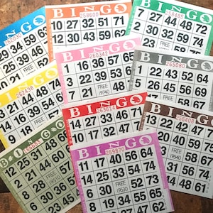 Lot de 60 cartes de bingo en papier, feuilles de bingo, papier pour journal indésirable, éphémères pour journal indésirable, fournitures pour agenda, fournitures créatives, papier éphémère