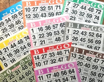 Paper Bingo Cards - Set of 60 - Bingo Sheets, Junk Journal Paper, Junk Journal Ephemera, Planner Supplies, Craft Supplies, Paper Ephemera